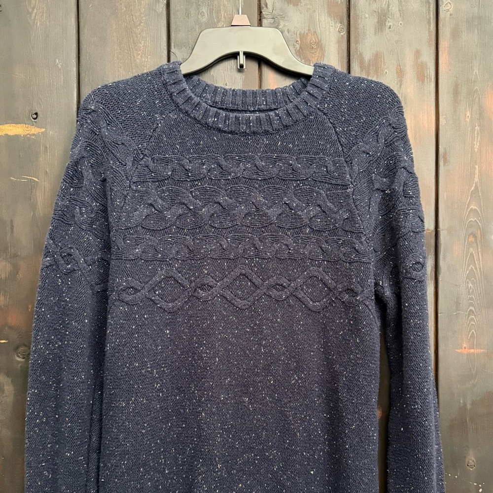 Haggar Blue Crewneck Sweater with Textured Knit
